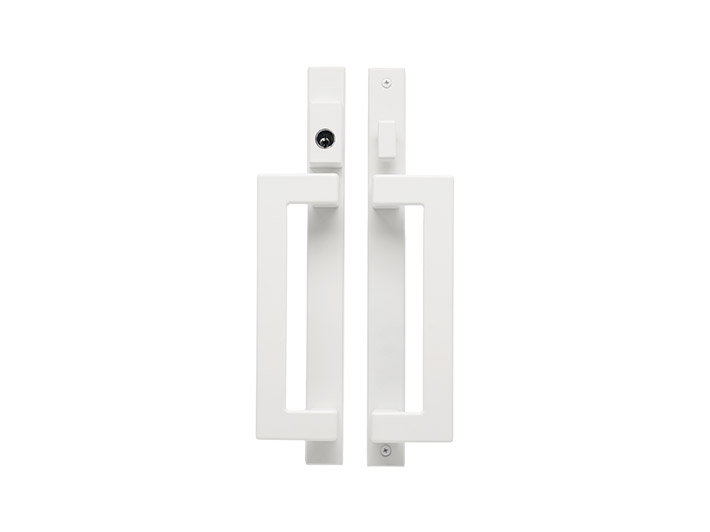Sliding Door Handle – with key — White