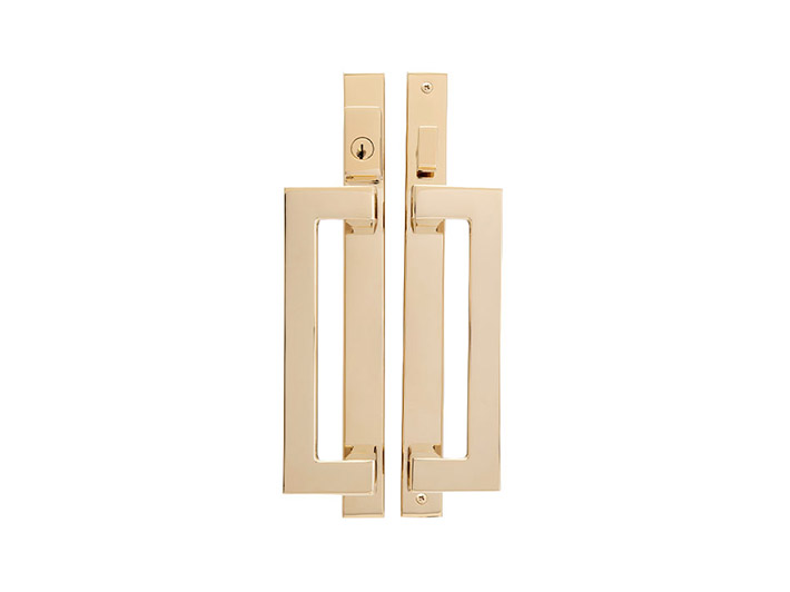 Sliding Door Handle – with key — Brass Resista