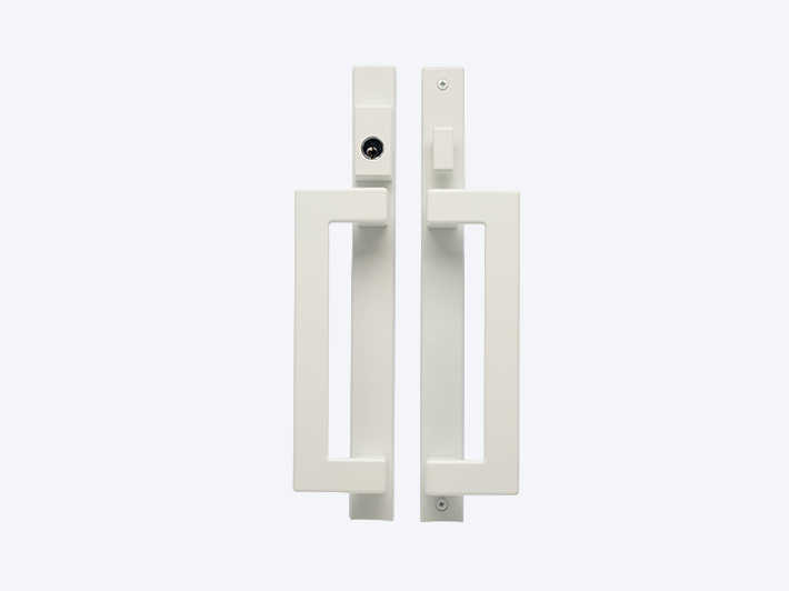 Sliding Door Handle – with key — White